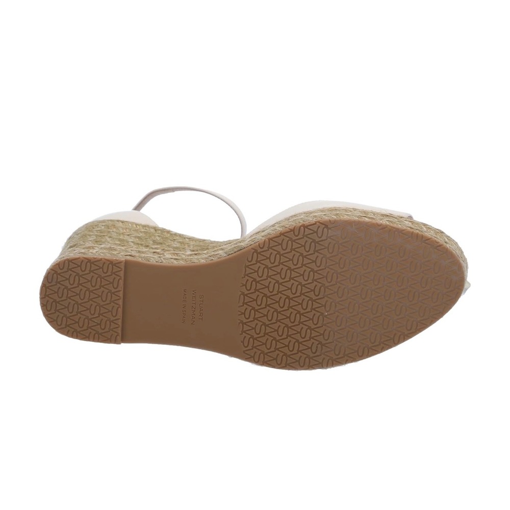 Stuart Weitzman Seashell Leather Espadrille Wedge Sandals Nidistia Womens 11 New - Picture 8 of 8